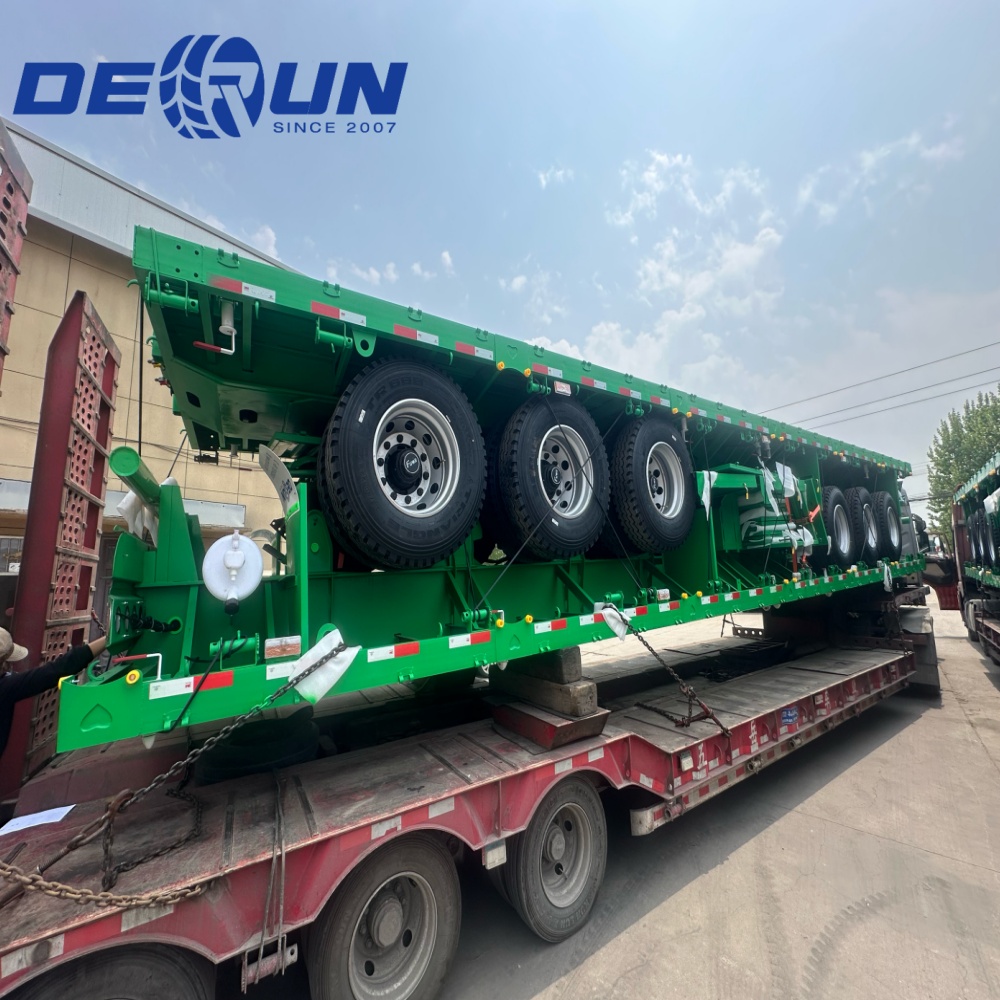 Derun 4 Unit Tri-Axle Cargo Dropside Trailer Semi wis dikirim menyang Algeria