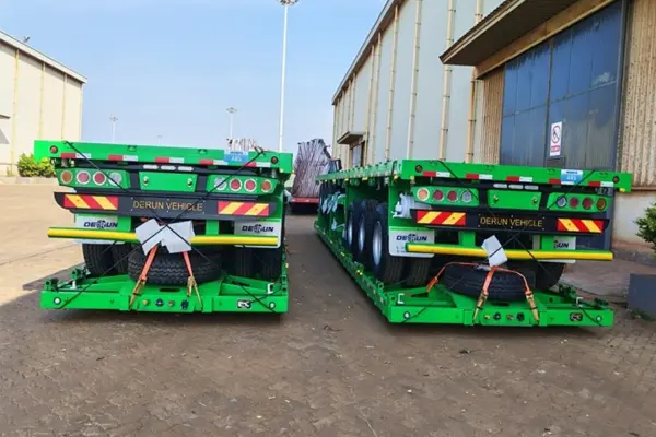 Derun 4 Unit Tri-Axle Cargo Dropside Trailer Semi wis dikirim menyang Algeria