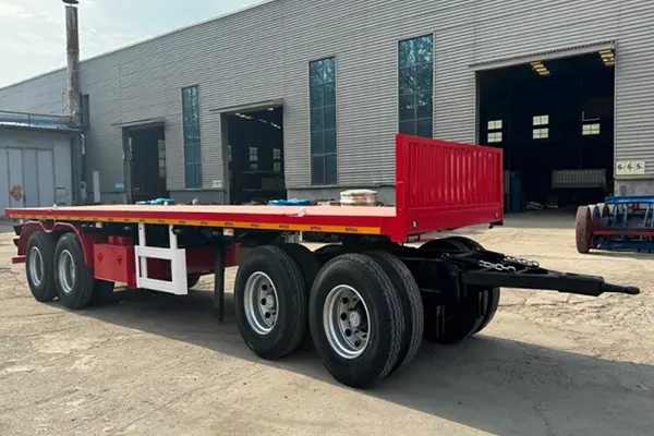 4 Trailer Flatbed Gambar Axle kanthi Dolly Bakal Dikirim menyang Nigeria