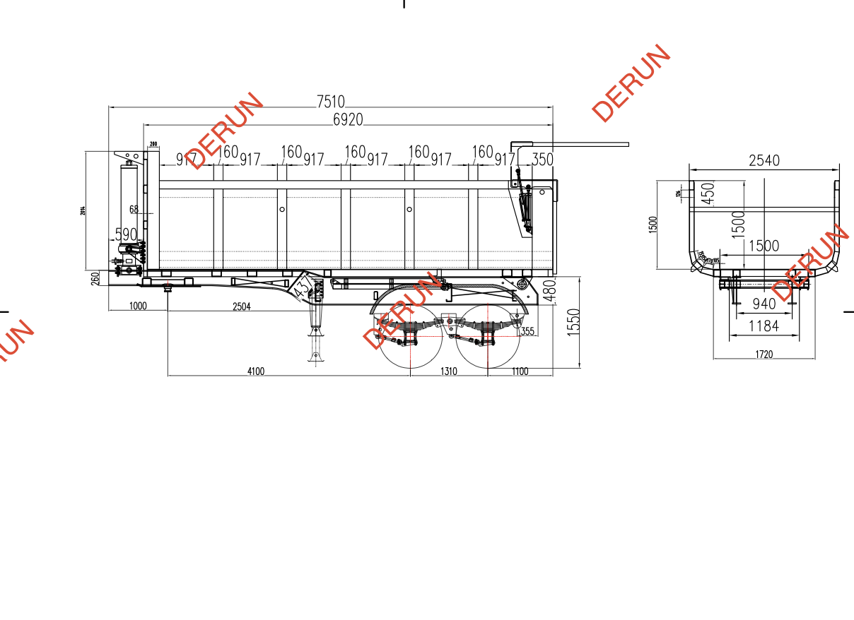 Gambar trailer mburi 2 axle mburi