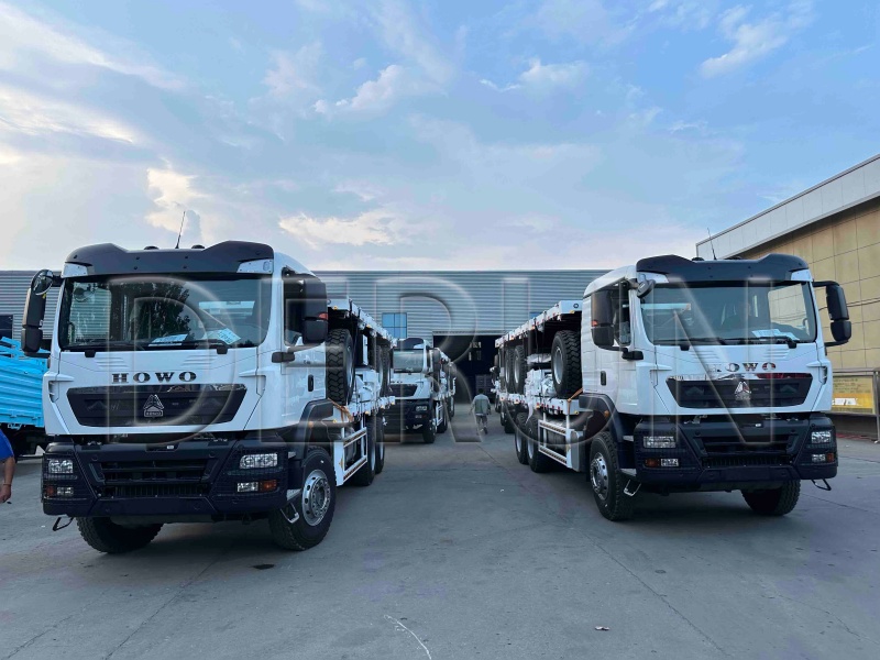 10 Unit Howo TX pager truk nganggo kargo trailer kanthi sukses dikirim menyang Ethiopia