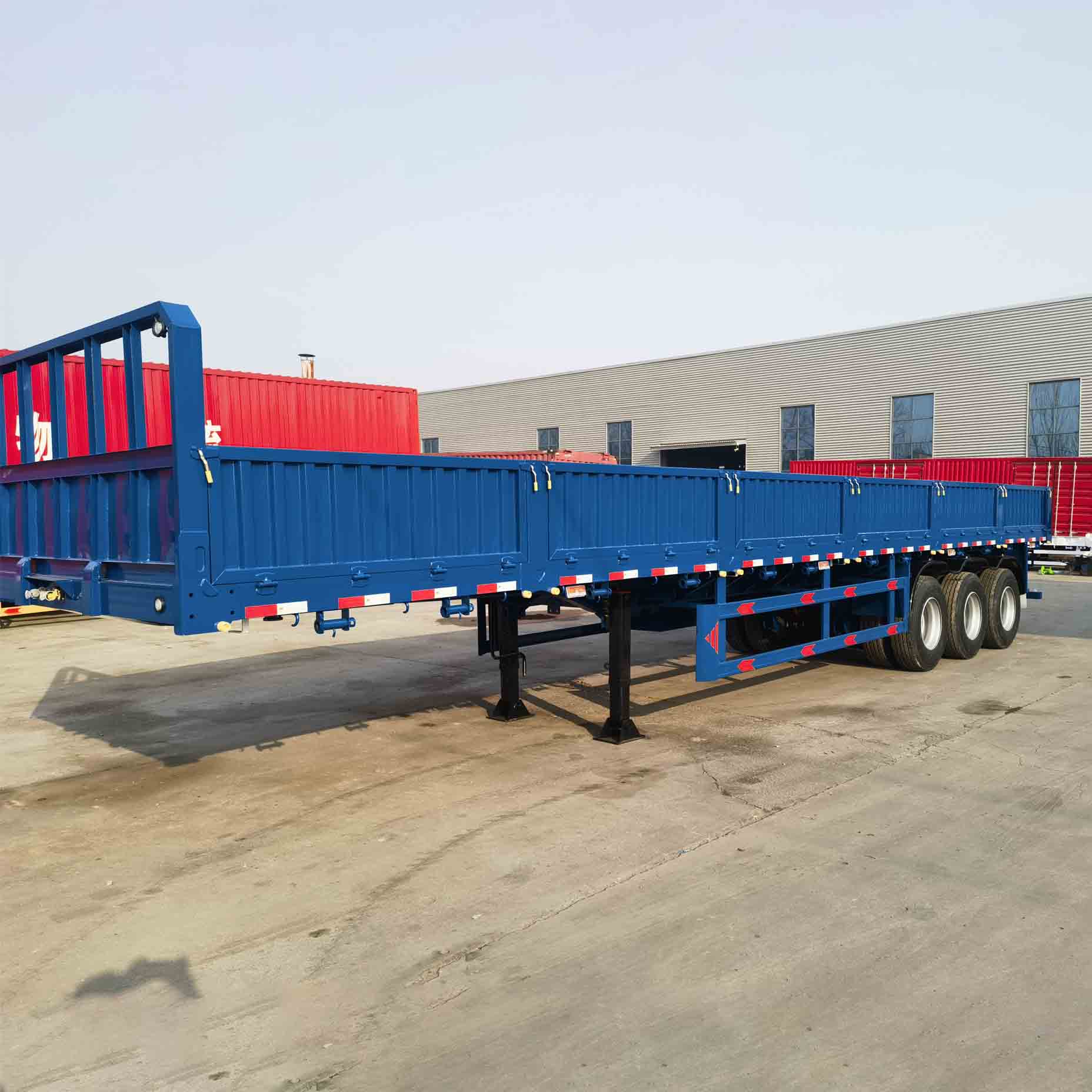Trailer Semi Derun Three-Axle Dropside Semi Dirancang Kanggo Algeria