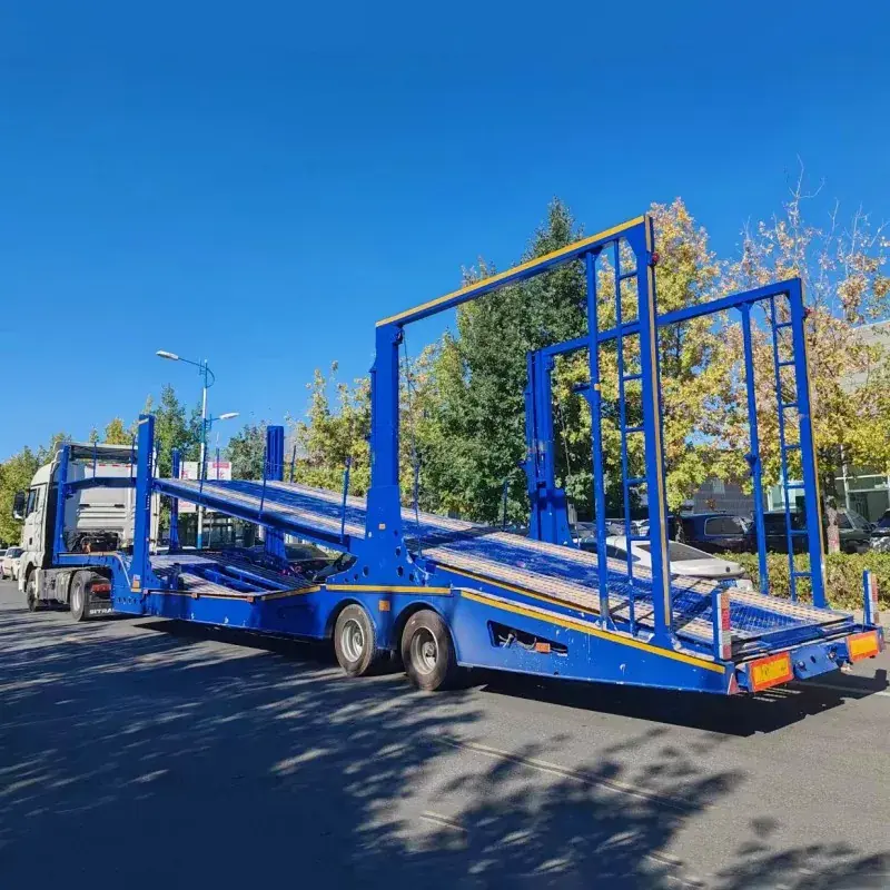 Trailer transportasi mobil dek pindho