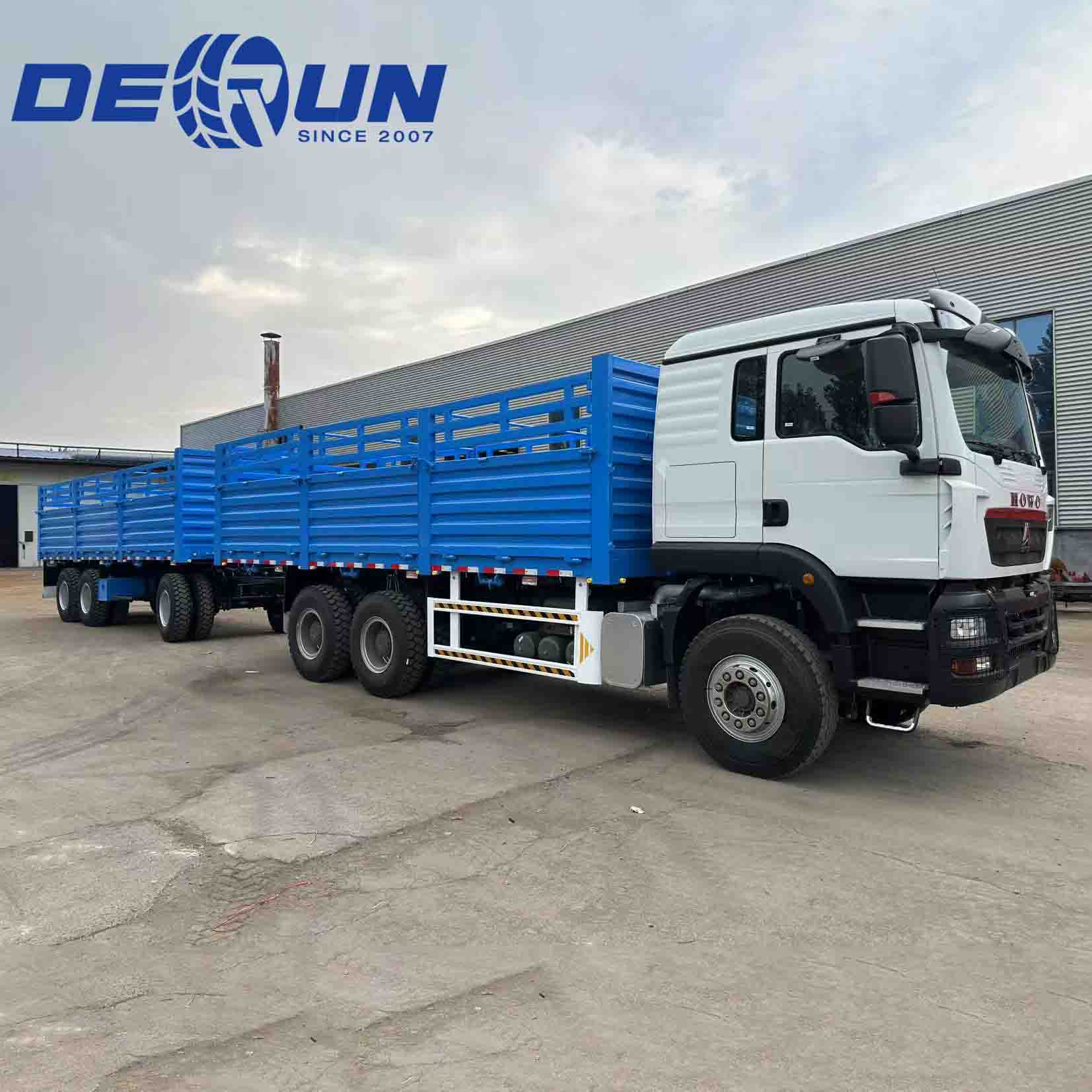 SinTruk Howo TX 6x4 Truk Cargo Pager Kanthi 3 Trailer Axle Drawbar